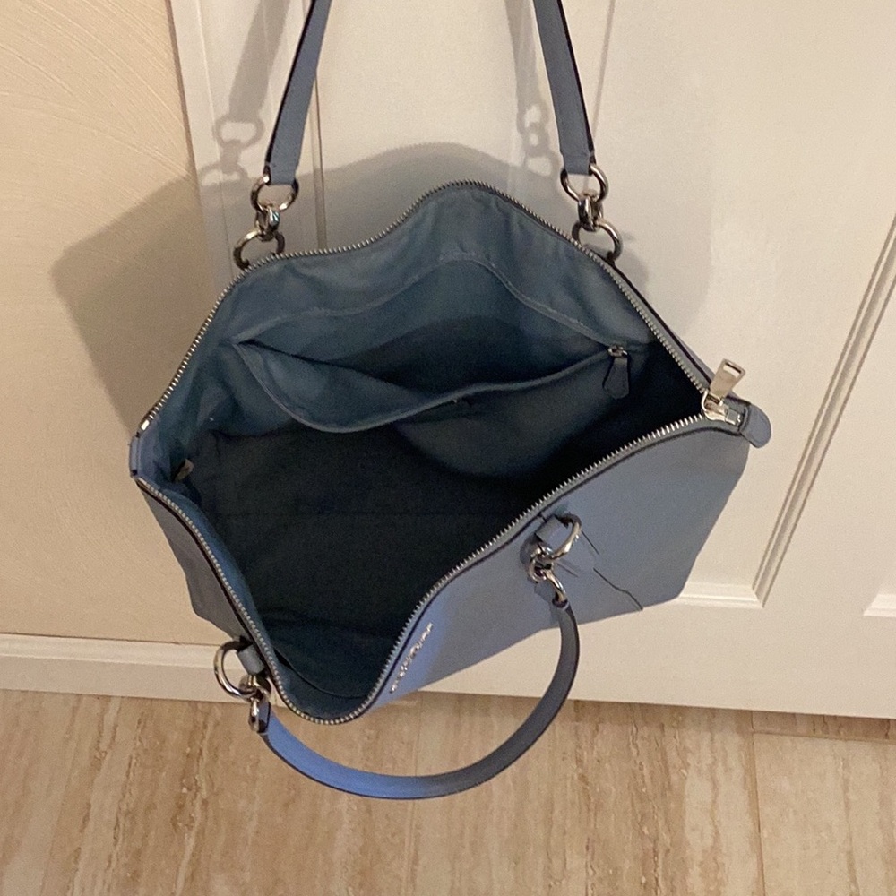 Coach Light Blue Leather Tote - Picture 9 of 11